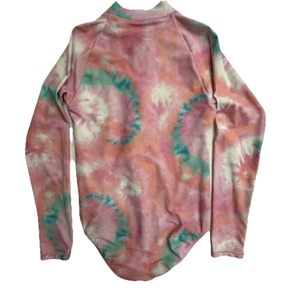 Crewcuts‎ Rash Guard One Piece Girls 10 Tie Dye UPF 50 Swim Surf Suit